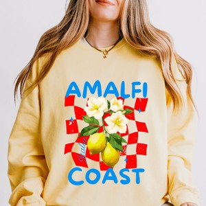 Simply Sage Market Amalfi Coast Red Checkerboard Lightweight Garment Dyed Sweatshirt - 1 of 4