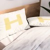 Deny Designs King April Lane Art Block Yellow Monogram H Microfiber Printed Pillow Sham - 2 of 3