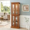 VYNXARIA Classic Oak Curio Cabinet with Adjustable Glass Shelves and Mirrored Back - 2 of 4