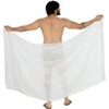 LA LEELA Men's Casual Vacation Sarong Pareo Wrap One Size White Solid - 4 of 4