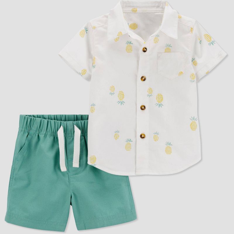 Carter&#39;s Just One You&#174; Baby Boys&#39; Pineapple Top &#38; Bottom Set - Green, 1 of 6