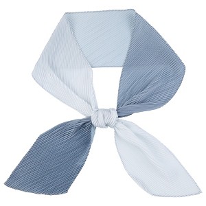 INSPIRE CHIC Women's Solid Contrast Color Pleated Long Satin Neck Scarves 49.2"x4.3" 1 Pc - 1 of 4