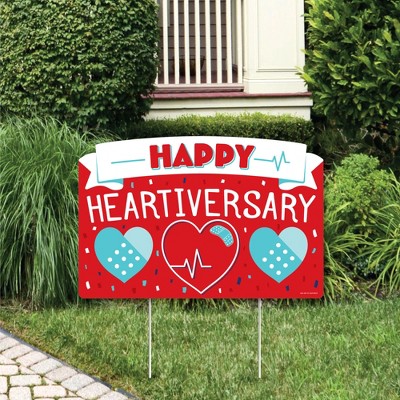 Big Dot of Happiness Happy Heartiversary - CHD Awareness Yard Sign Lawn Decorations - Party Yardy Sign