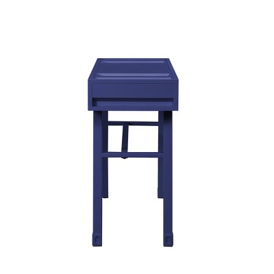 Cargo Blue Metal & Wood Vanity Desk with Storage Drawer