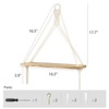 Aoibox Set of 2 Macrame Hanging Shelves with LED Lights and Artificial Ivy for Wall Decor, White Wood Floating Shelf - 3 of 4