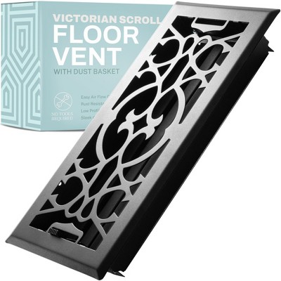 Victorian Floor Register Vent with Mesh Cover Trap