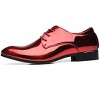 Santimon Men's Oxford Shoes Dress Pointed Toe Shiny Patent Leather Lace Up Casual Prom Party Shoes - 2 of 4