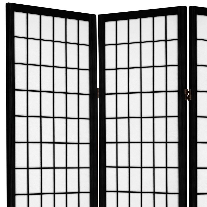 6 ft. Tall Canvas Window Pane Room Divider - Black (4 Panels), 3 of 5