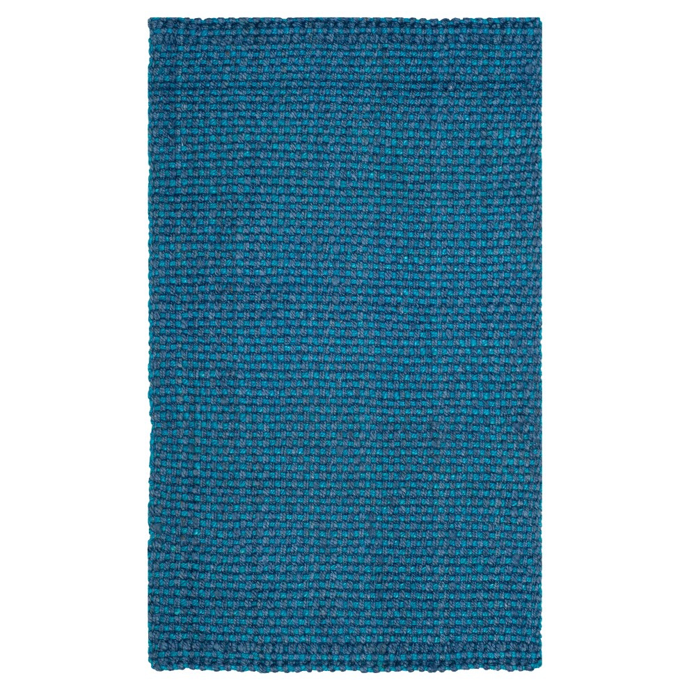 Blue Basket Weave Woven Accent Rug 3'x5' - Safavieh