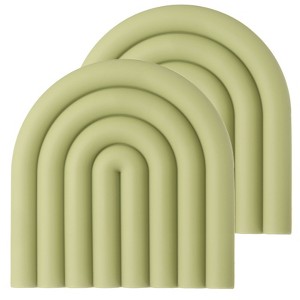 Unique Bargains U-shaped Heat Resistant Non-Slip Silicone Trivet Mat for Pots Coasters 2 Pcs - 1 of 4
