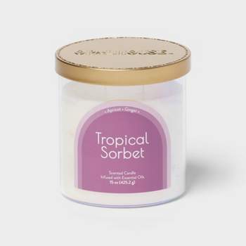 2-Wick Glass Jar 15oz Candle with Iridescent Sleeve Tropical Sorbet - Opalhouse™
