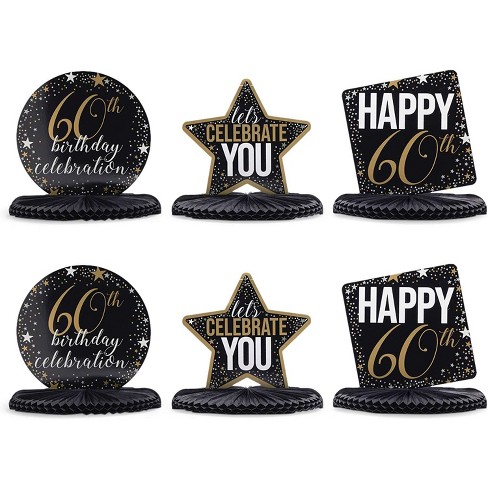 Sparkle And Bash 6 Pcs 60th Birthday Party Supplies Honeycomb Centerpieces Table Decorations 12 X 11 Inches Target