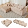Whisen 2-Piece L-Shaped Sectional Compression Sofa with Soft Corduroy Fabric, No Assembly Required - 3 of 4