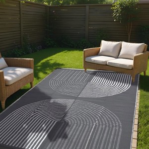 Outdoor Rug Waterproof, Reversible Plastic Straw Rug Patio Rug, Modern Outside Grass Mat for Camping Backyard Deck & RV - 1 of 4