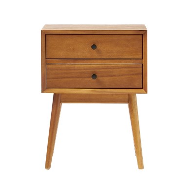 NicBex Mid-Century Modern 2-Drawer Nightstand Bedside Table with Angled Legs End Table for Bedroom, Living Room