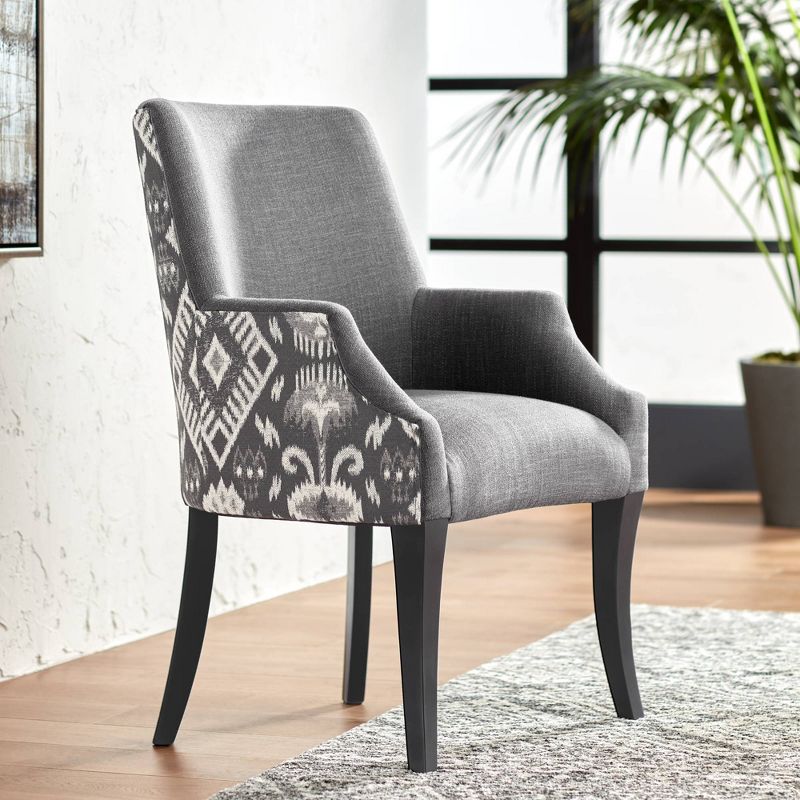 55 Downing Street Kasen Printed Gray Fabric Modern Dining Chair, 2 of 10