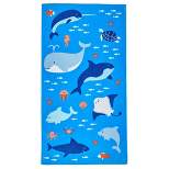 Cotton Vibrant Kids Quick Dry Beach Towel - Great Bay Home (30" x 60", Marine Life)