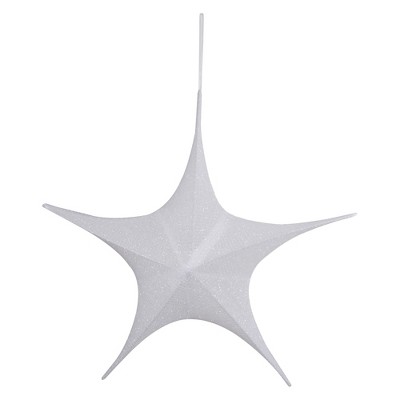 Northlight 30" White Tinsel Foldable Christmas Star Outdoor Decoration