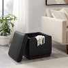 Lucinda Square Faux Leather Ottoman - Linon - 3 of 4