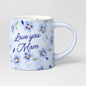 16oz Stoneware Love You Mom Mug Blue - Room Essentials™ - 1 of 4