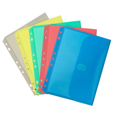 C-Line Mini Size Binder Pocket, Side Loading, Assorted, 1 Each