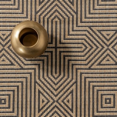 Charcoal Reversible Rectangular Synthetic Indoor/Outdoor Rug