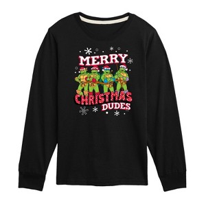 Boys' - Teenage Mutant Ninja Turtles - Merry Christmas Dude Long Sleeve Graphic T-Shirt - 1 of 4