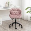 CAVINAS Velvet Gas Lift Swivel Office Chair with Wheels,Modern Gaming Chair with Adjustable Height and Metal Base,Computer Chair for Office - 2 of 4