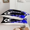 Luupatchy Blue Soccer Theme Comforter Bedding Set with 1 Comforter 2 Pillowcase,Queen - 4 of 4