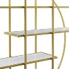 NicBex Bookcases for Living Room 74.8" H 5 Tiers Office Bookshelf Display Shelf Bookcase with Round Top, X Bar Gold Frame - 2 of 4