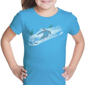 LA Pop Art Girl's Word Art T-shirt - Ski - 1 of 4