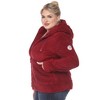 Plus Size Hooded High Pile Fleece Jacket - White Mark - 2 of 4