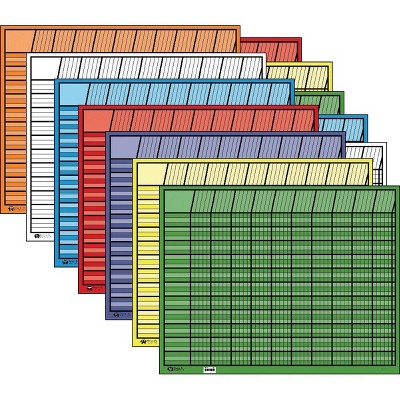 Creative Shapes Etc Large Horizontal Incentive Chart Set, 28 x 22 Inches, Assorted Color, set of 12