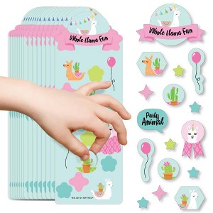 Big Dot of Happiness Whole Llama Fun - Llama Fiesta Birthday Party Favor Kids Stickers - 16 Sheets - 256 Stickers - 1 of 4