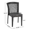Infurnic Patio Dining Chairs 2PCS All-Weather Resistant Durable Space-Saving Design Versatile for Patio, Garden, Black, 20"*23.5"*32.75" - 3 of 4