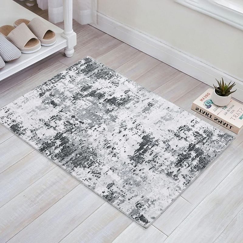 Modern Abstract Rug Machine Washable Printed Rug Soft Foldable Accent Rug for Living Room Bedroom, 2 of 9
