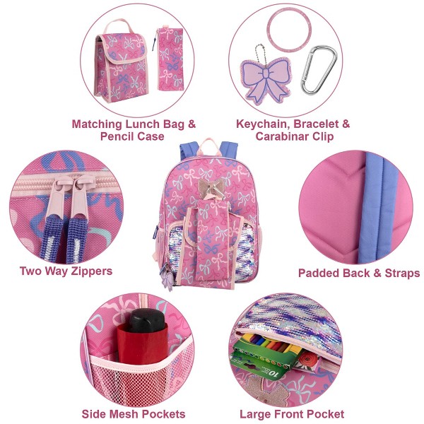 Mochila escolar Trail maker de 16.5 pulgadas para niños y niñas, set de 6 en 1 2