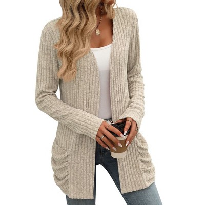 Coolmee Women's Cardigans Fashion Casual Oversized Long Sleeve Cardigan Sweater Loose Dressy Fall Holiday Tops