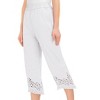 Collections Etc Stylish Eyelet & Frayed Hem Elasticized Waist Capris - 4 of 4