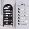 71" Shoe Rack with 3 Adjustable Shelves, Wooden 8 Tiers shoe organizer for 24 Pairs Shoe, Vertical Tall Shoe Storage, Gray - 3 of 4
