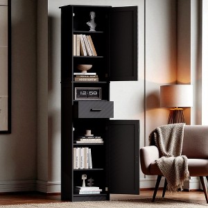 Mshliw 69" Tall Bathroom Storage Cabinet with 2 Barn Doors and Drawer, Narrow Floor Cabinet with Adjustable Shelves for Bathroom,Entryway - 1 of 4