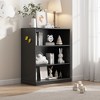 [31-inch | Open Design]Doorless Black Wood Grain Storage Shelf (Multi-Functional Decor for Living Room/Bedroom) - 3 of 4