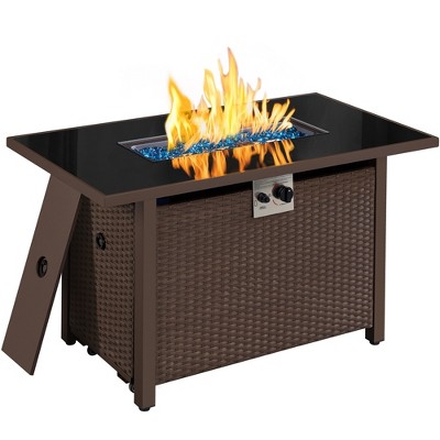 Yaheetech Outdoor Gas Fire Pit Table 43 inch with Tempered Glass Tabletop