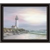 HomeRoots Lighthouse at Sunset Black Framed Print Wall Art - 4 of 4