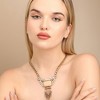 SOHI Women's Peach Orange Party Stone Statement Necklace - 4 of 4