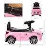 Kids Foot-to-Floor Push Car with Horn, Music, Headlights & Under-Seat Storage – Pink - 3 of 4