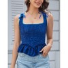 Women Vintage  Corset Tops Floral Lace Up Bustier Tops - 4 of 4