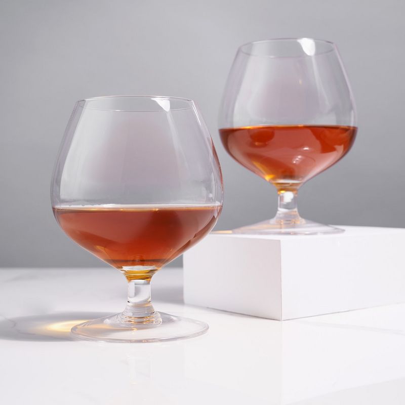 Viski Crystal Wingback Cognac Glasses Set of 2 - Premium Crystal Clear Glass, Stylish Brandy Snifters, Cocktail Glass Gift Set - 17 oz, Clear, 2 of 8
