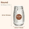 51 oz, 3-pack, glass storage jars with lids, large glass jars, striped snap closure design, suitable for canned foods. - 2 of 4