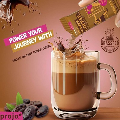 Projo Power Coffee with Collagen Hazelnut Mocha Medium Dark Roast Instant Coffee - 3.1oz/4ct